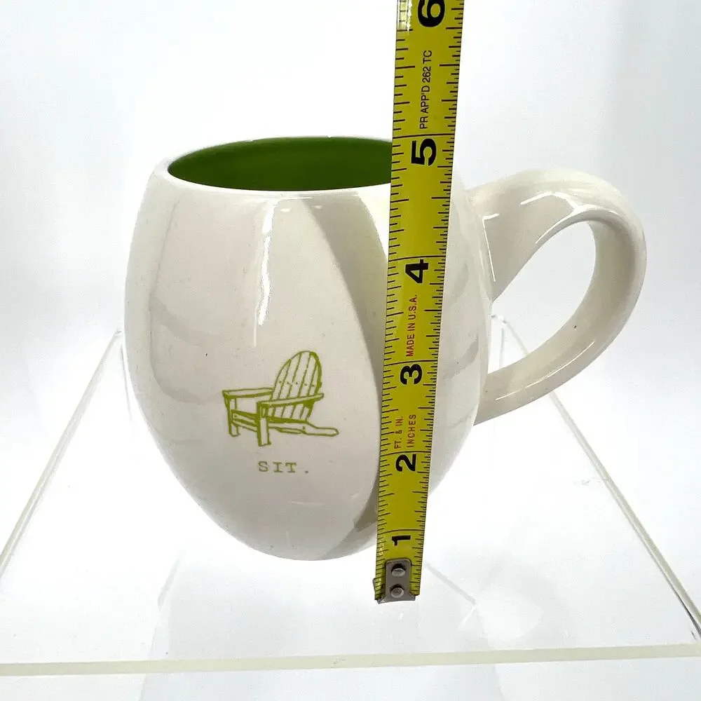 Vintage Rae Dunn Magenta  M Stamp Mug Beach Chair Lime Green